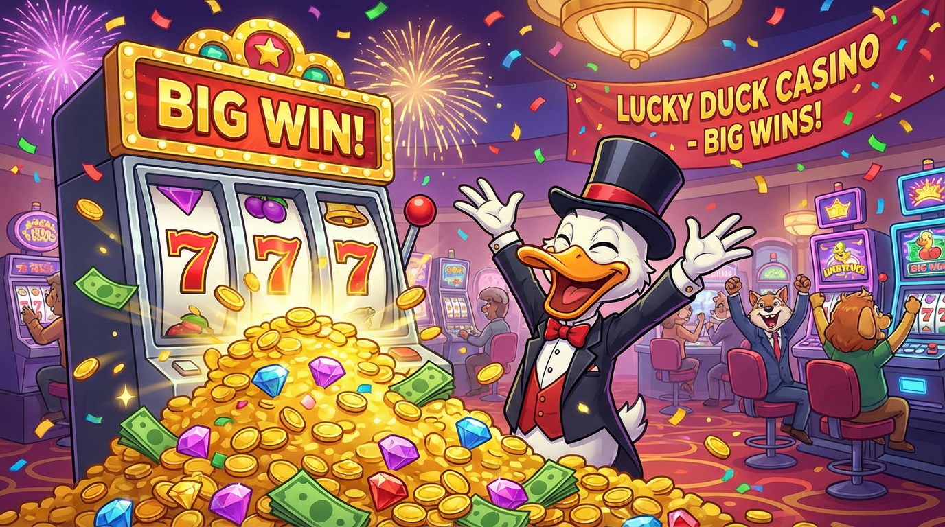 Pato da Sorte comemorando vitória no cassino